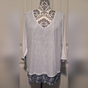 XL Ricki's Blue And White Shirt